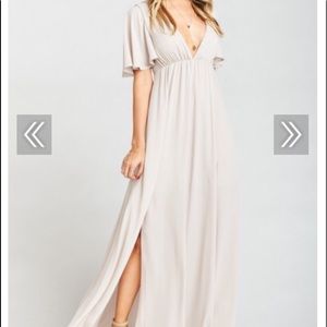 FAYE FLUTTER MAXI DRESS ~ SHOW ME THE RING CRISP
